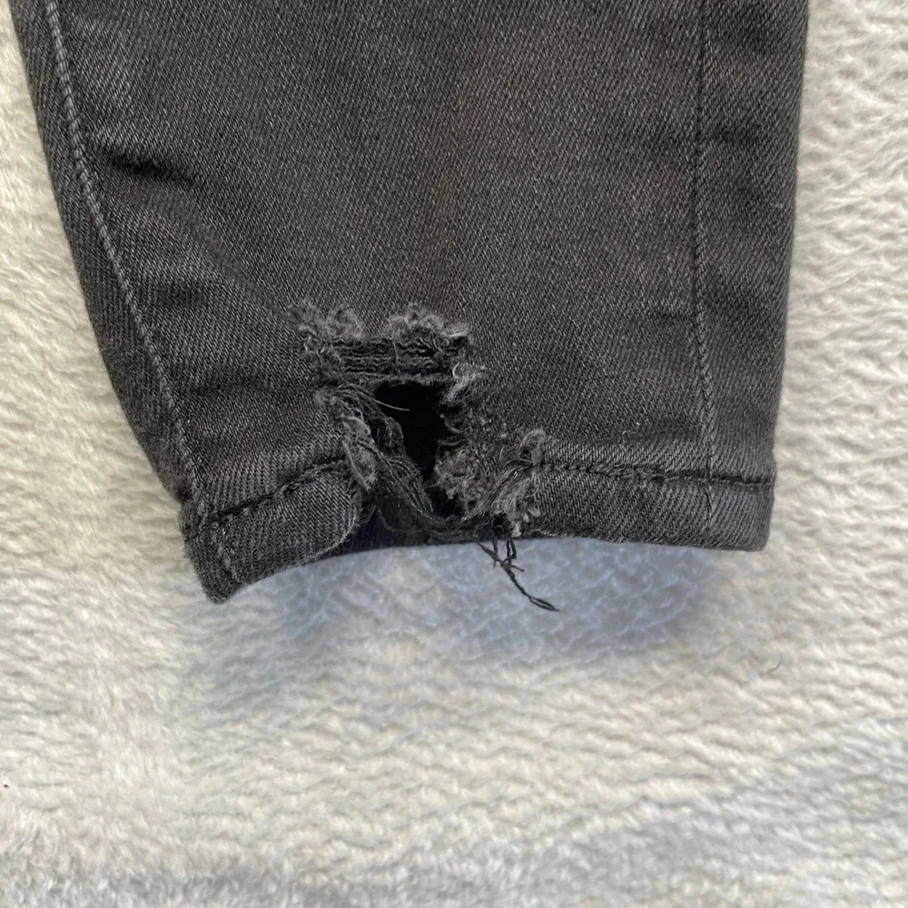American Eagle Super Hi-Rise Jegging Womens 4 Black Distressed Ripped Next Level